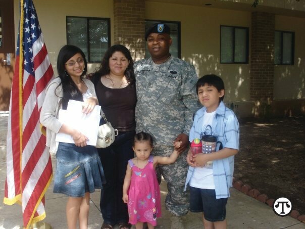 The Towler family takes a portrait at Fort Cavazos (previously Fort Hood) just months before a permanent change of station to Germany. (Photo Credits: Betty Towler)