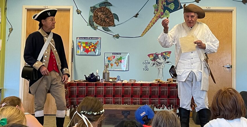 The Sons of the Revolution visit Pagosa Peak Open School students to share historical knowledge about the American Revolution.