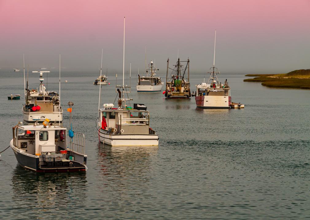 Small Fishing Boats Moored in Aunt Lydia