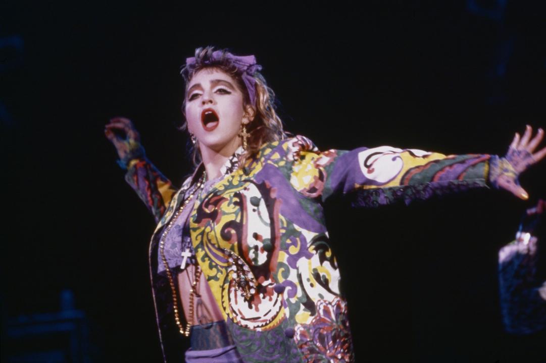 Madonna performing live in 1985.
